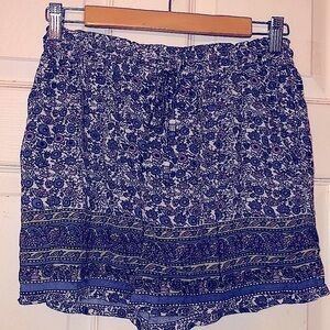 Angie Women’s Bohemian Style Shorts with Beads Securing Elastic Waist Size Med